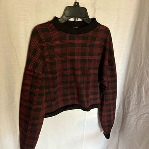 Haley & June plaid sweater and mid skirt set